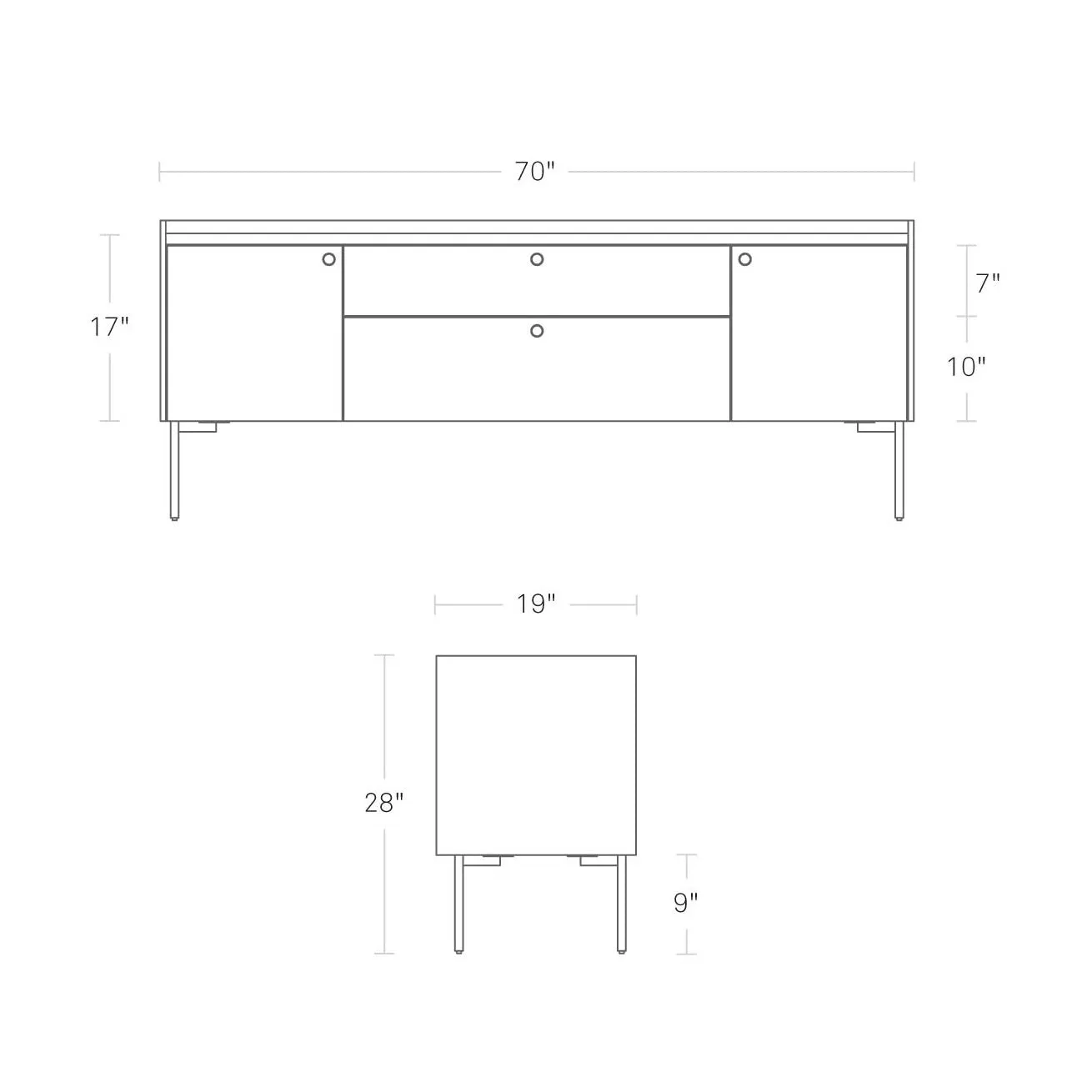 Peek 2 Door 2 Drawer Console
