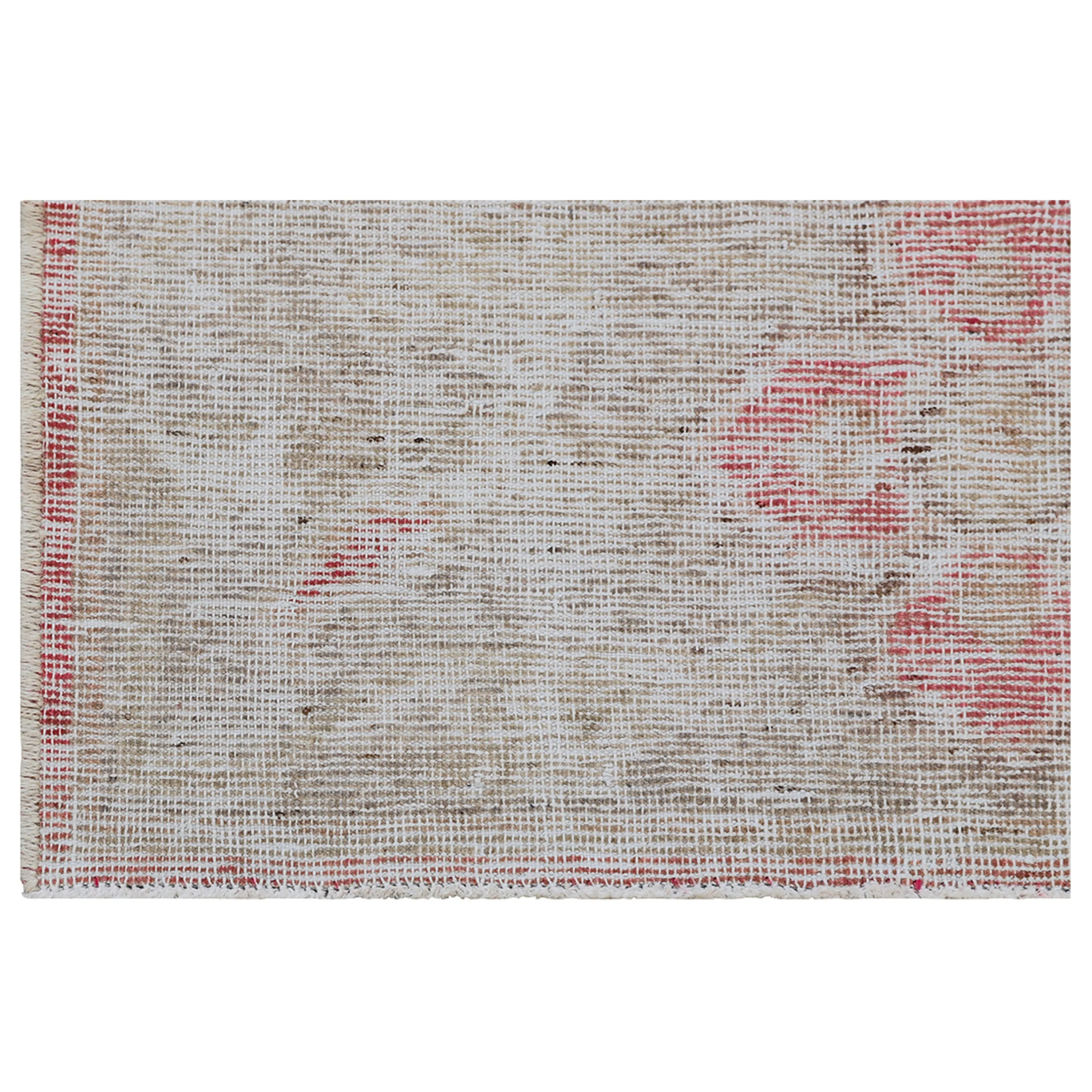 Pink & Grey Vintage Wool Cotton Blend Rug - 4'10" x 6'7"