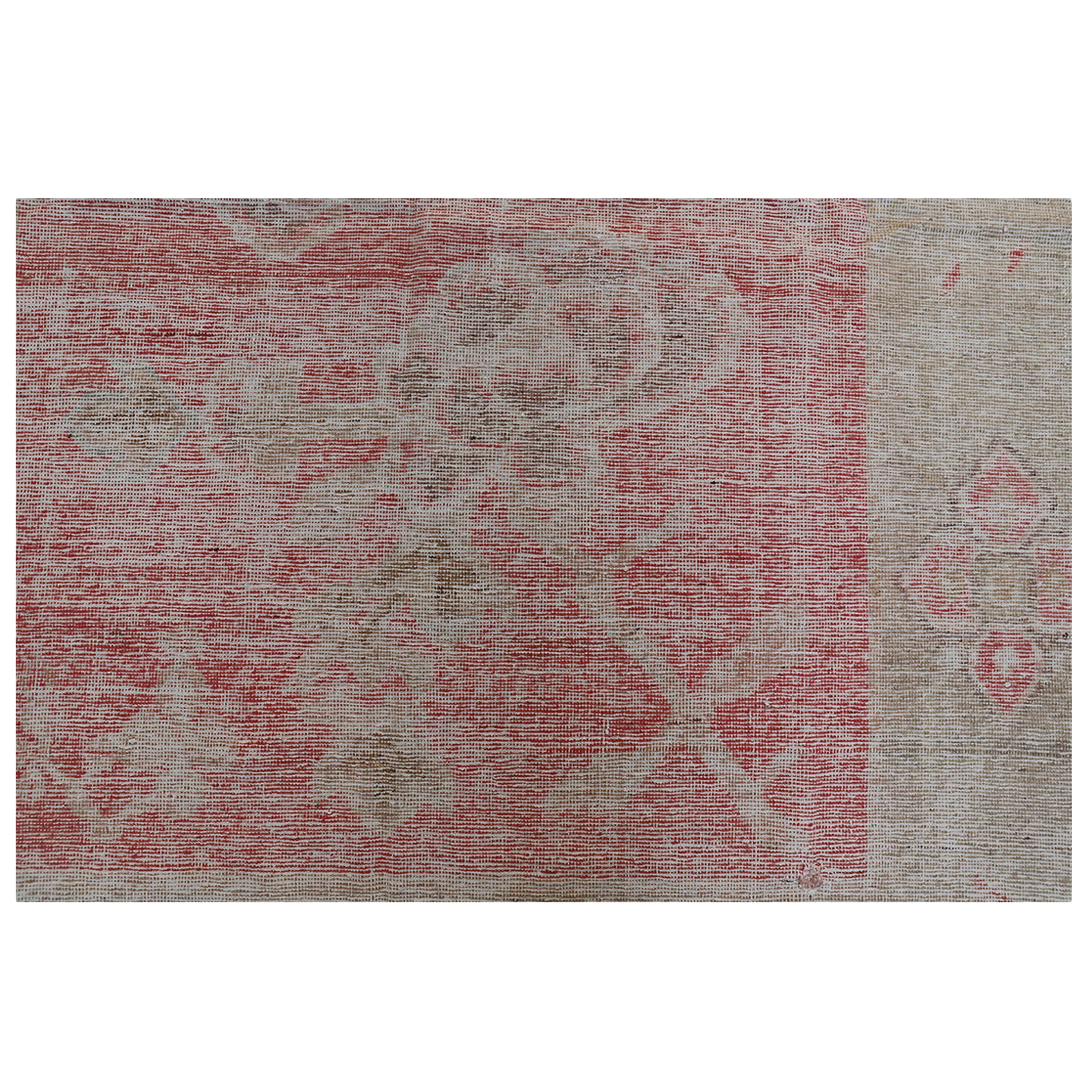 Pink & Grey Vintage Wool Cotton Blend Rug - 4'10" x 6'7"