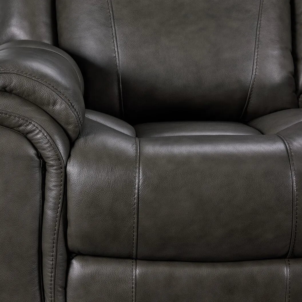 Plaza Leather Reclining Sofa - Grey