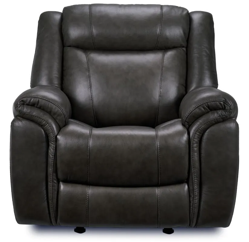 Plaza Leather Rocker Recliner - Grey