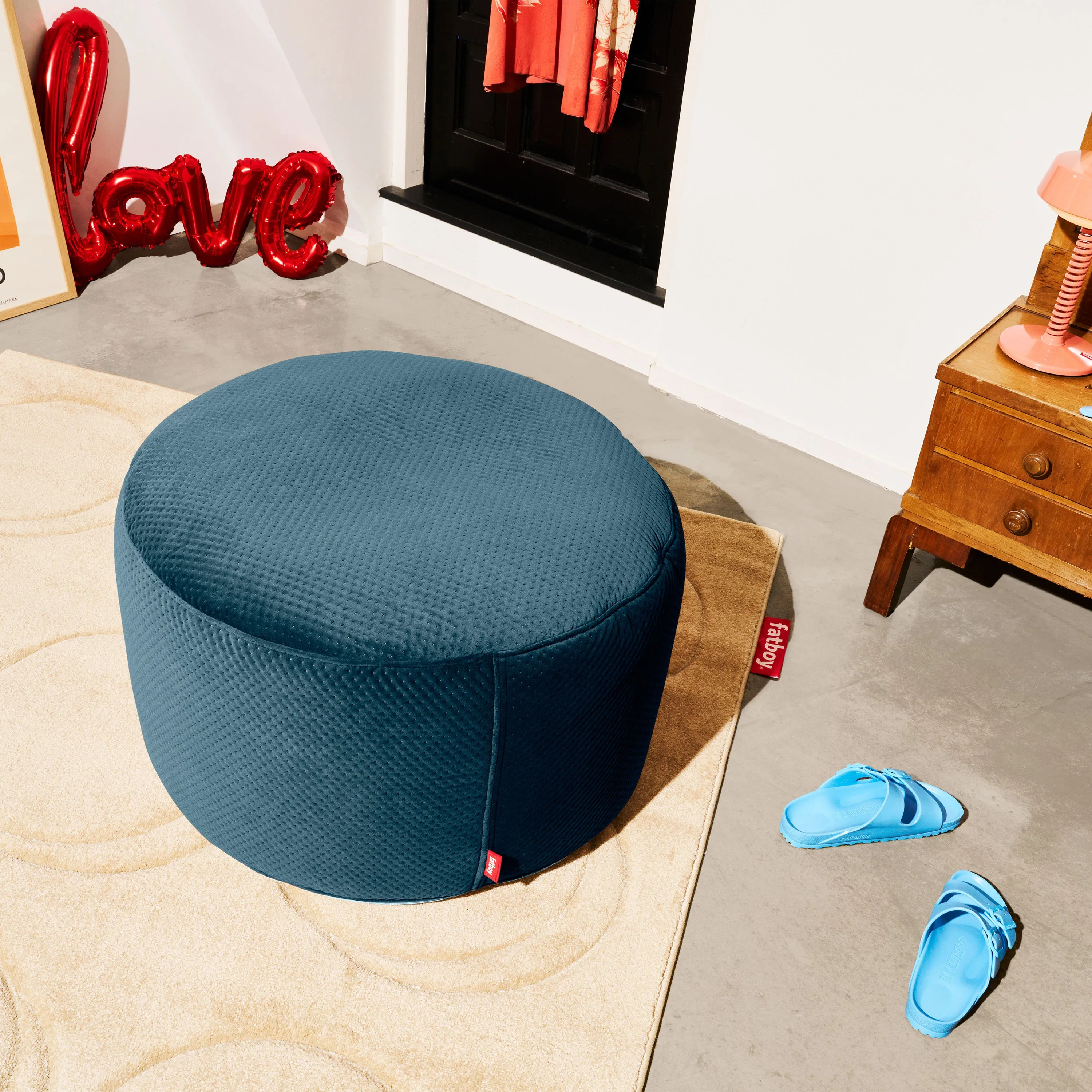 Point Recycled Royal Velvet Pouf