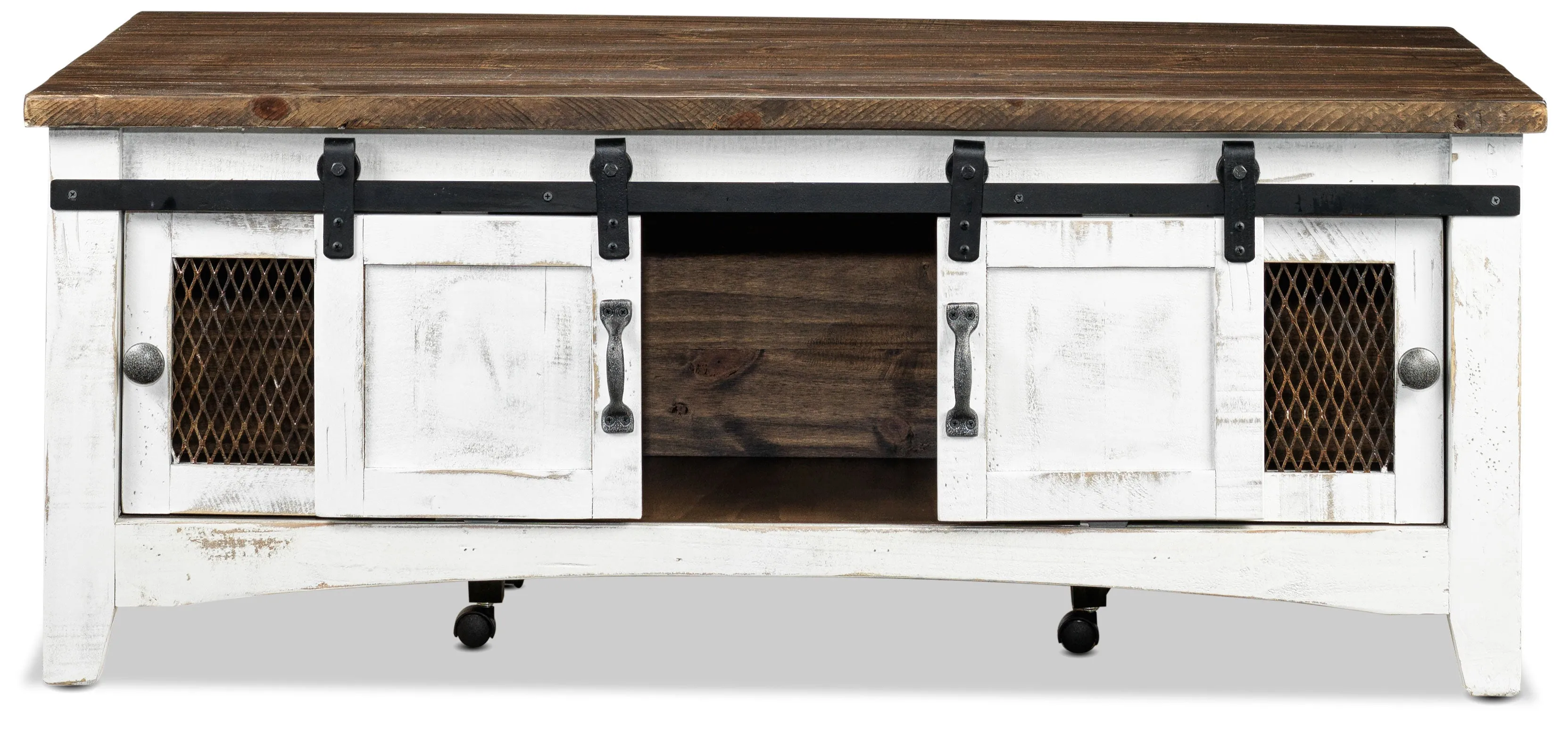 Pueblo 50" Coffee Table - Weathered White