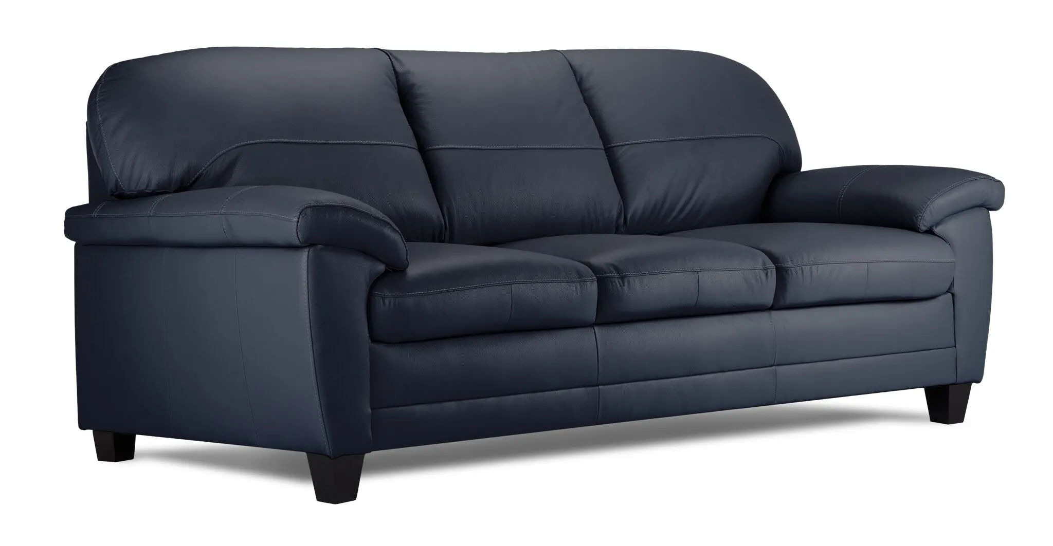 Raphael Leather Sofa and Chair Set -Navy