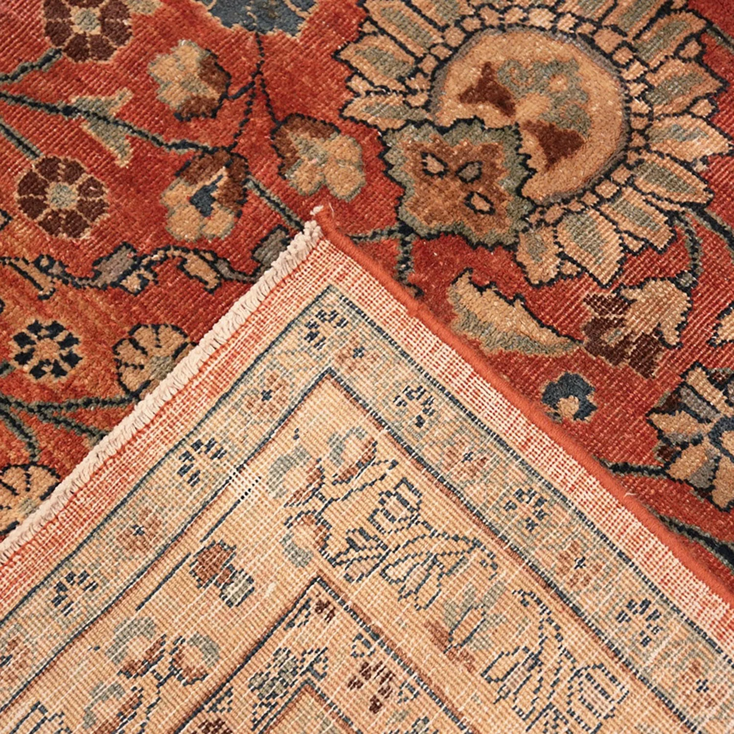 Red Antique Tabriz Persian Rug - 11'2" x 18'6"