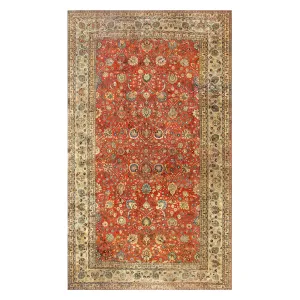 Red Antique Tabriz Persian Rug - 11'2" x 18'6"