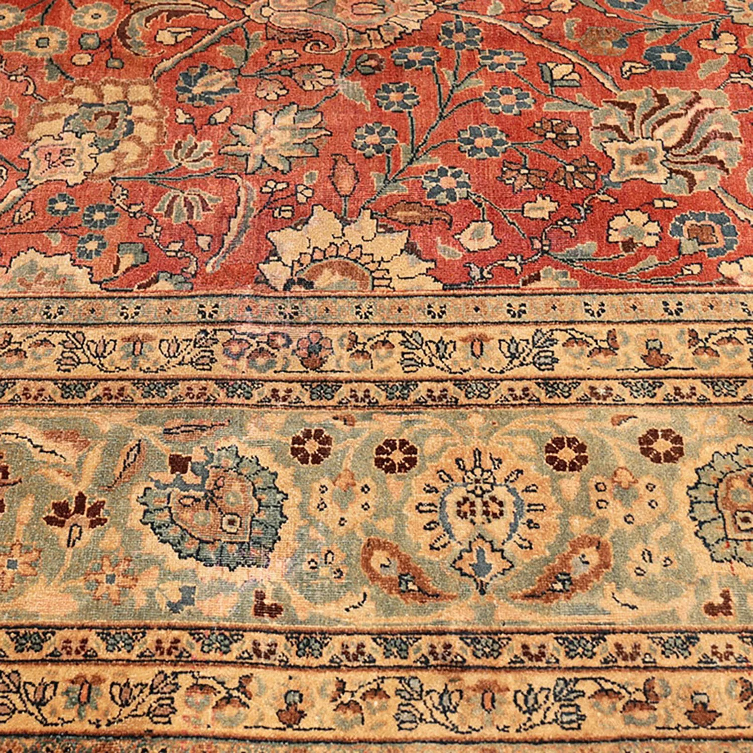 Red Antique Tabriz Persian Rug - 11'2" x 18'6"