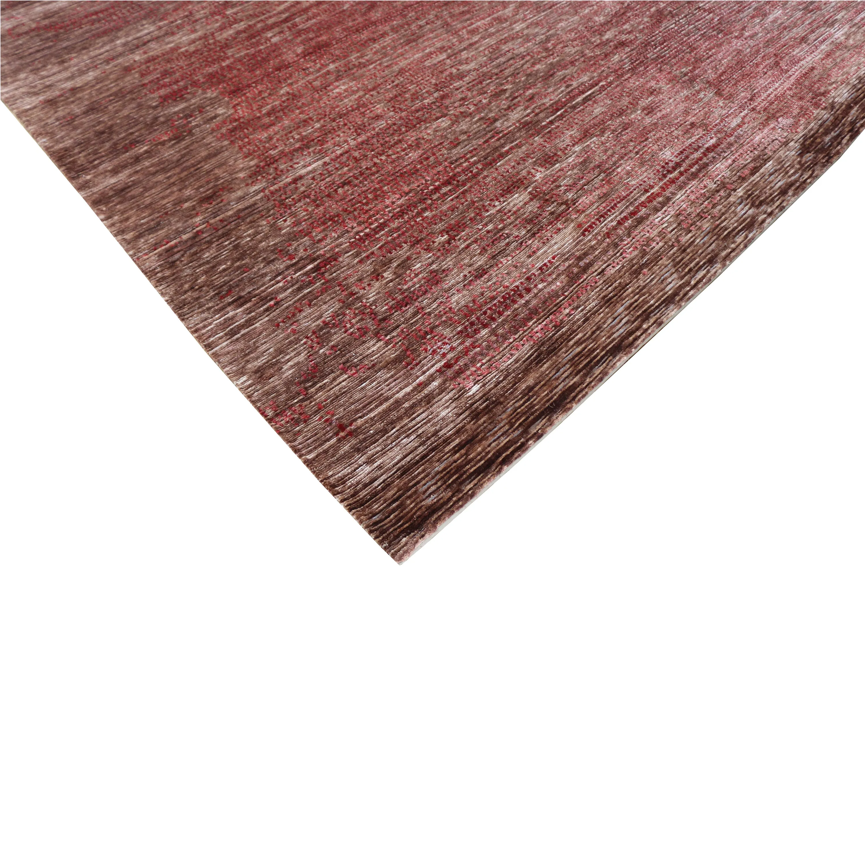 Red Nu Vibrant Tibetan Modern Silk Rug - 8' x 10'