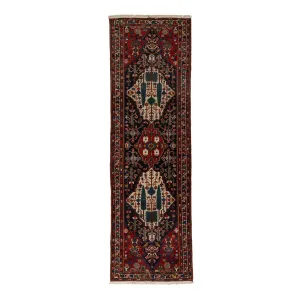 Red Overdyed Traditional Wool Persian Runner - 3'7" x 11'10"