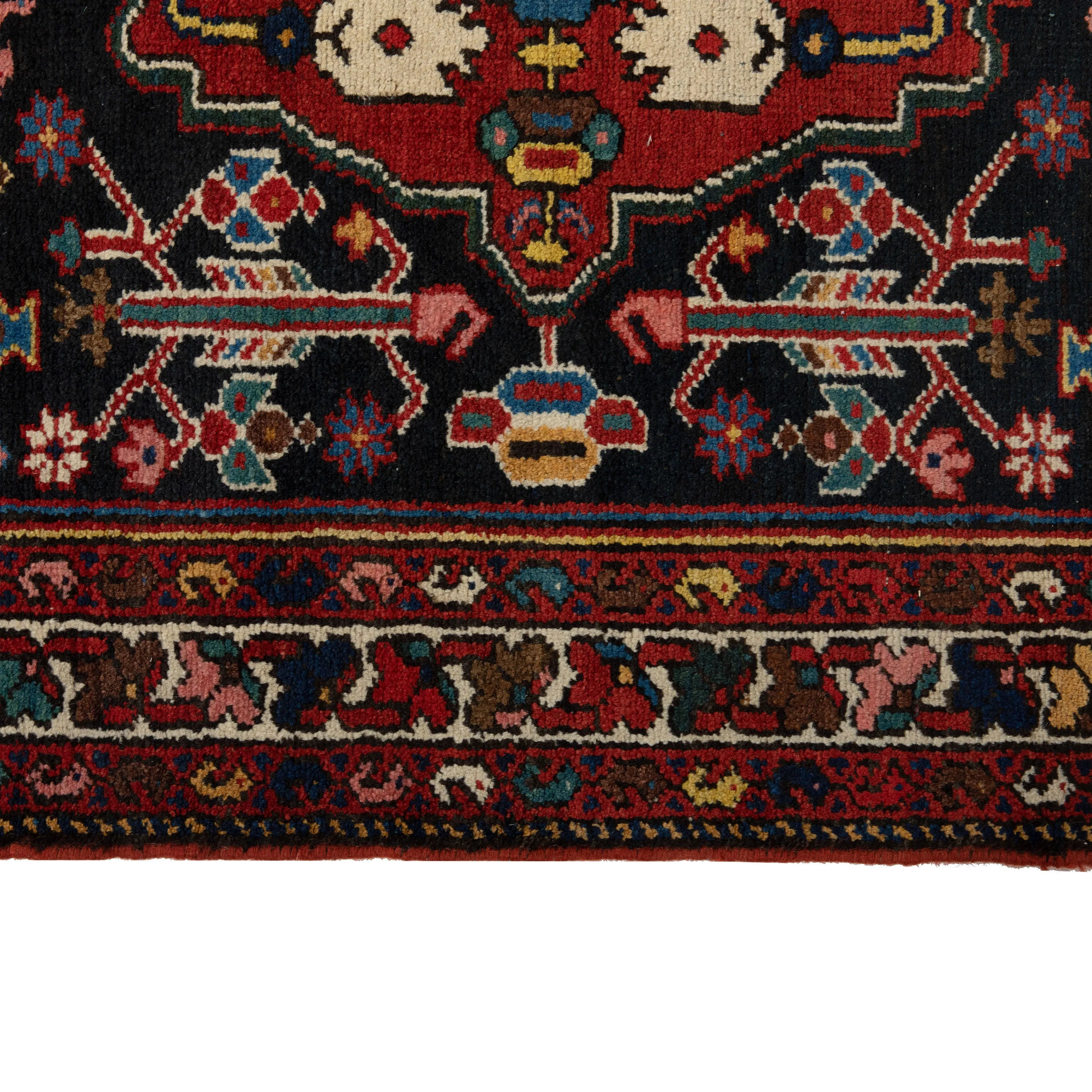Red Overdyed Traditional Wool Persian Runner - 3'7" x 11'10"