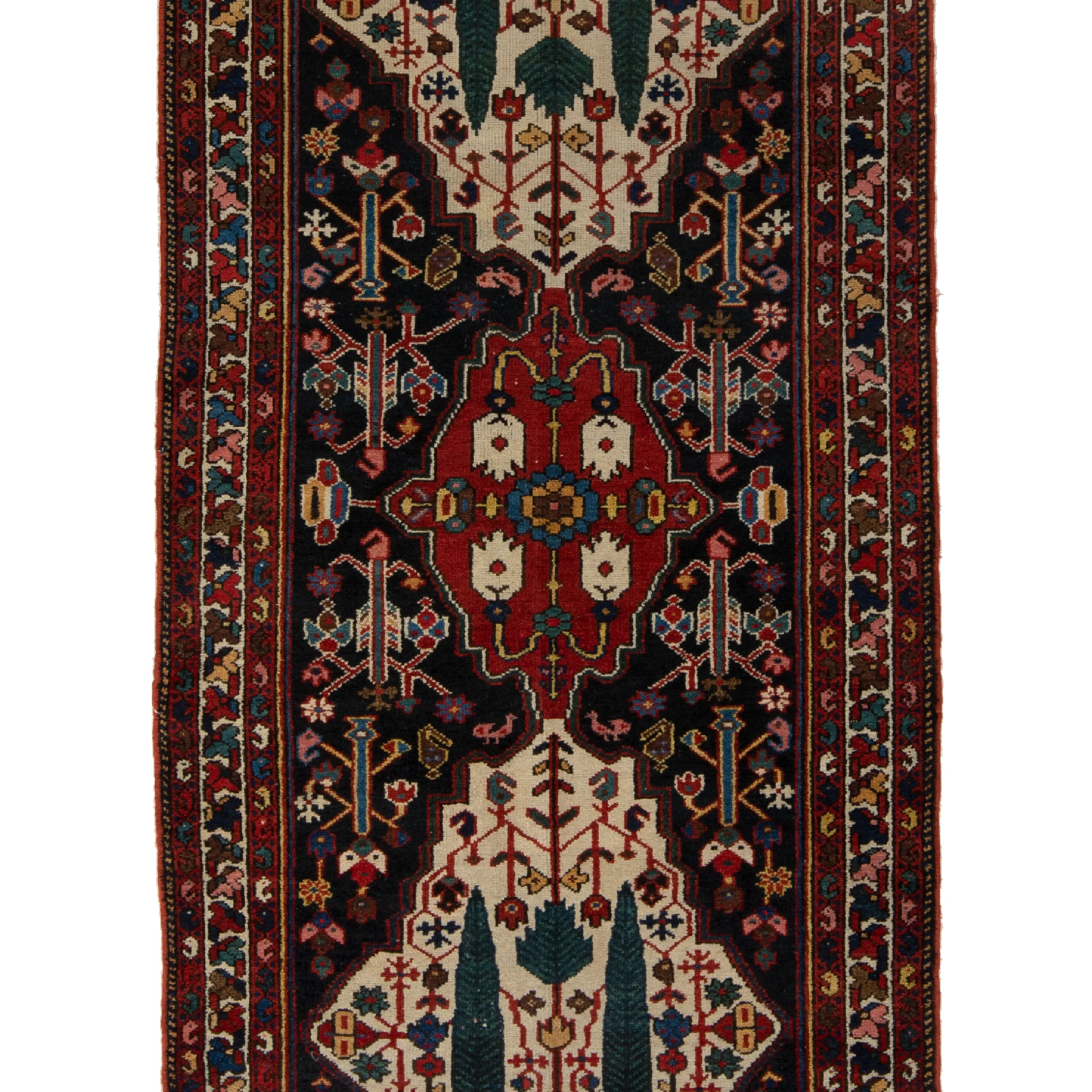 Red Overdyed Traditional Wool Persian Runner - 3'7" x 11'10"