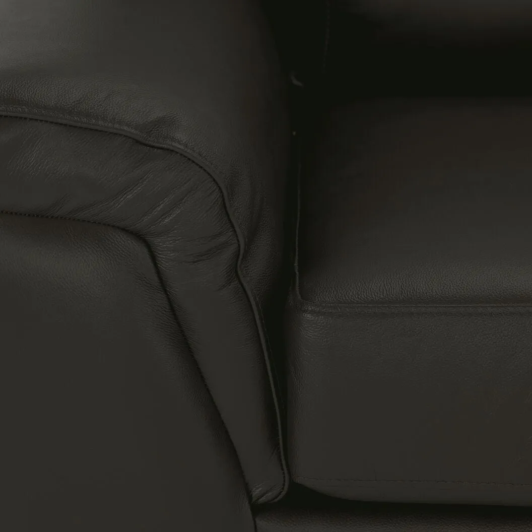 Reynolds Leather Chair - Dark Grey