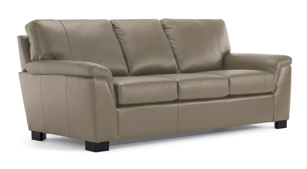 Reynolds Leather Sofa and Loveseat Set - Grey