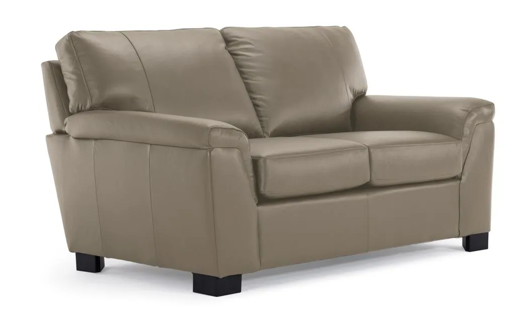 Reynolds Leather Sofa and Loveseat Set - Grey