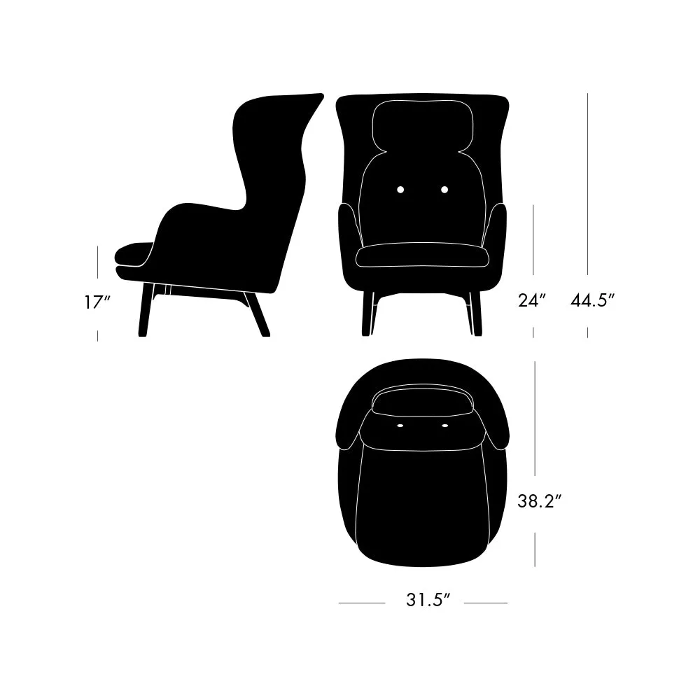 Ro Lounge Chair with Wood Legs