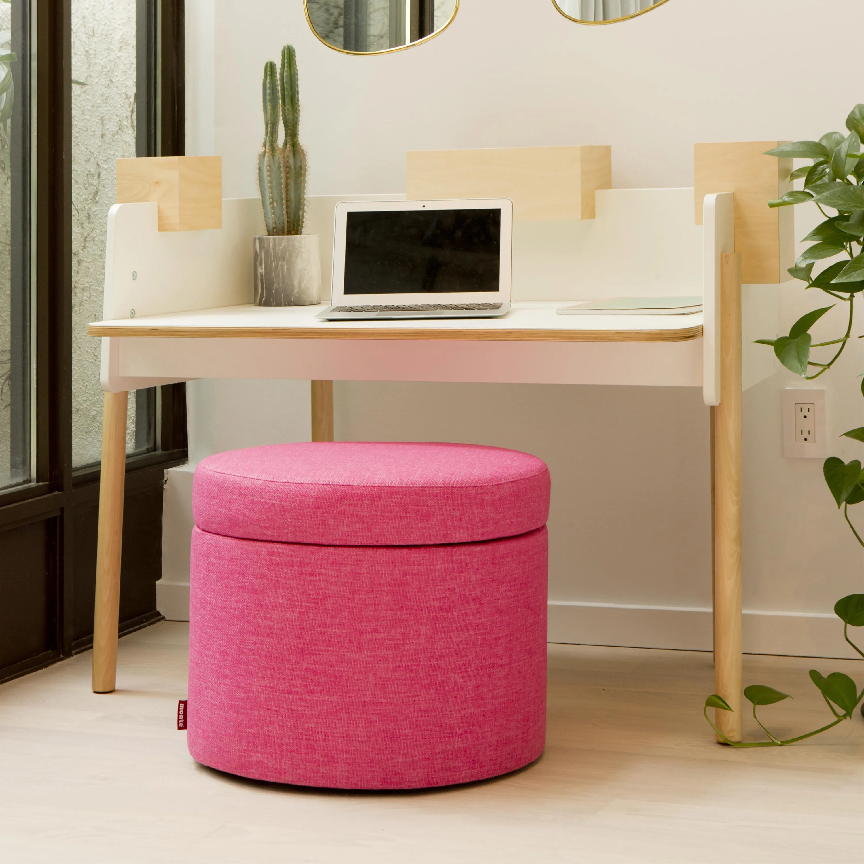Round Storage Ottoman