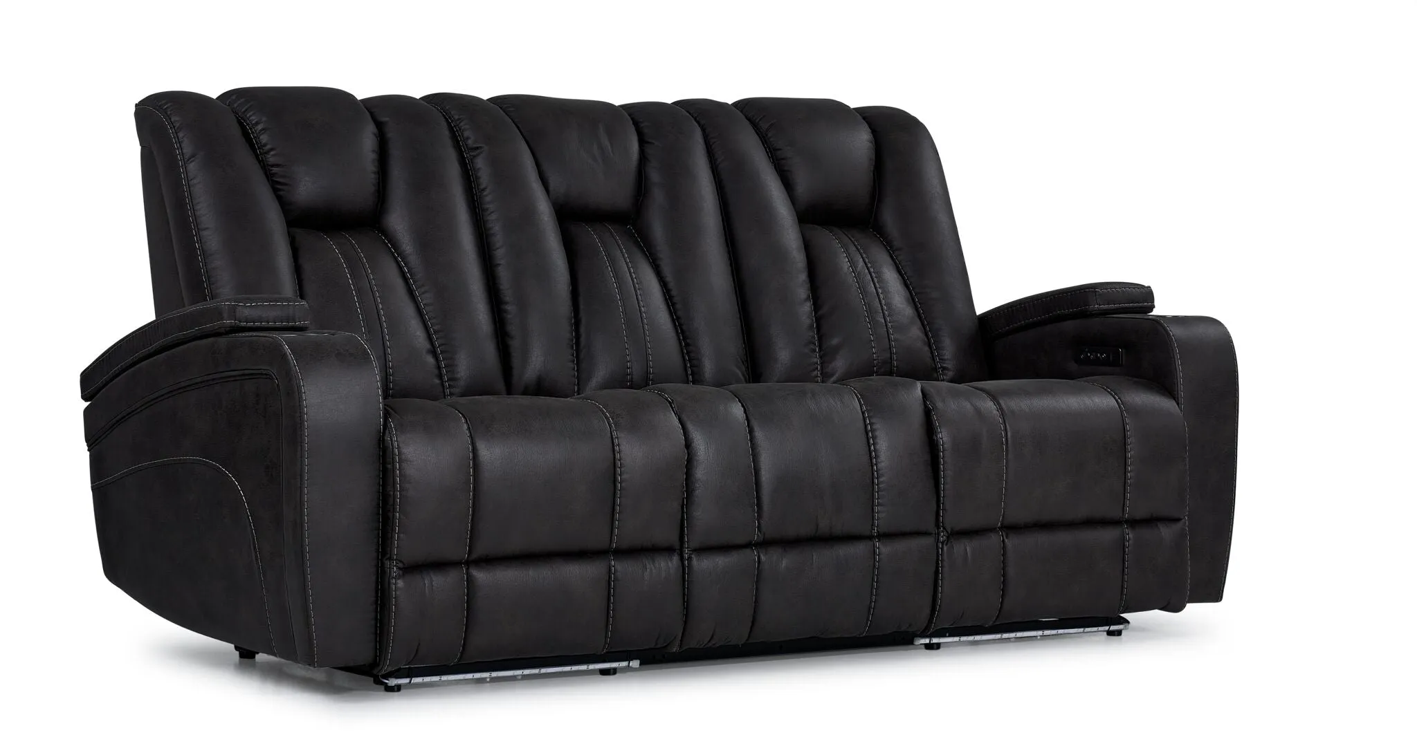 San Antonio Dual Power Reclining Sofa and Loveseat Set - Grey