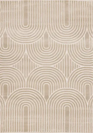 Sculpted Dunes 7'10" x 10'6" Modern Geometric Arches Pattern Area Rug - Cream, Beige