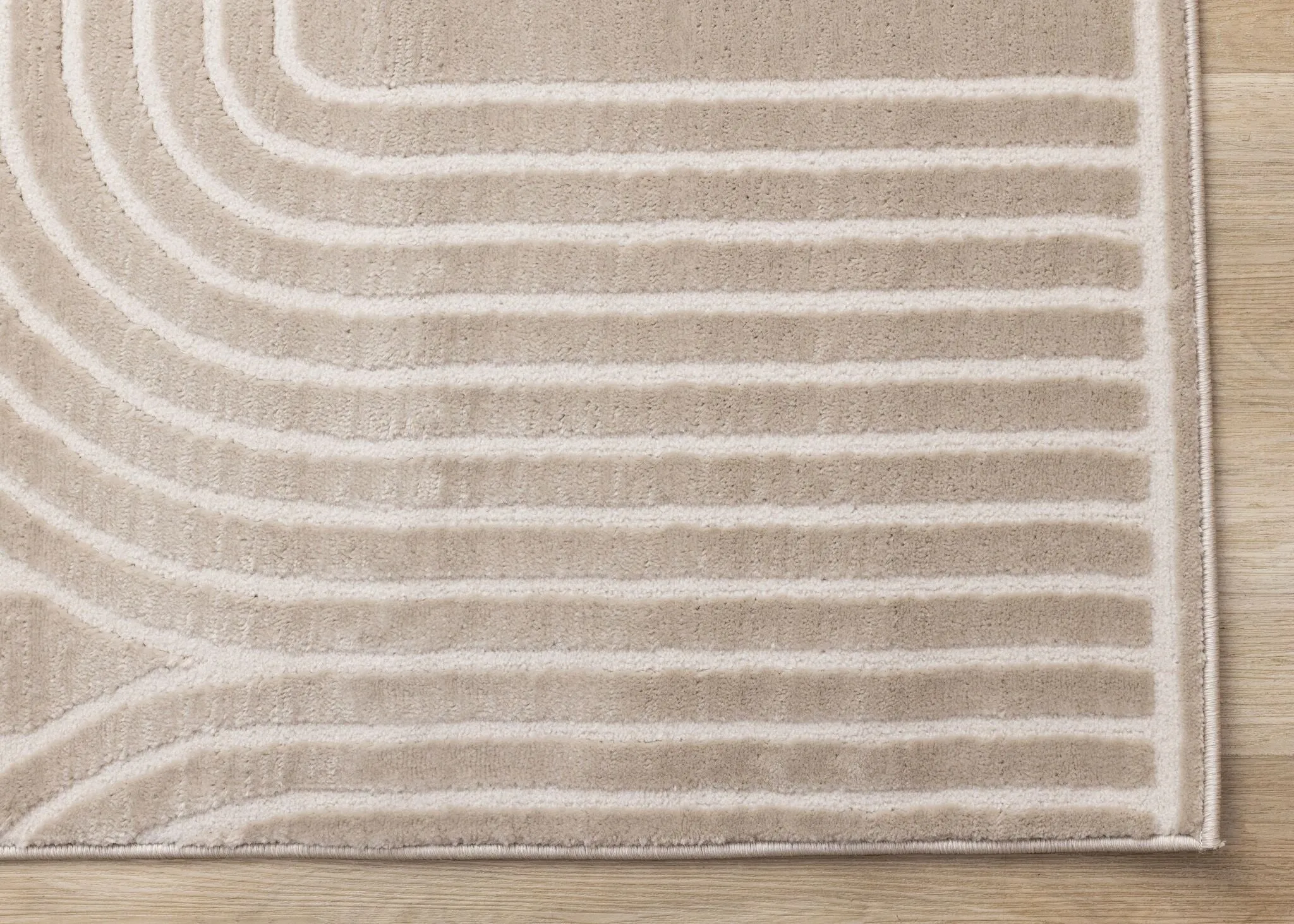 Sculpted Dunes 7'10" x 10'6" Modern Geometric Arches Pattern Area Rug - Cream, Beige
