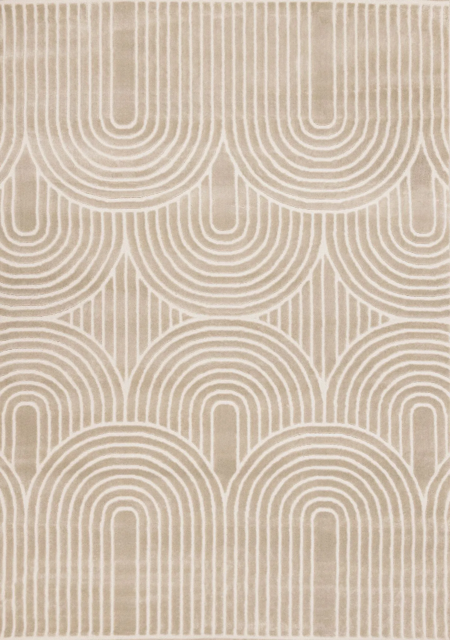 Sculpted Dunes 7'10" x 10'6" Modern Geometric Arches Pattern Area Rug - Cream, Beige
