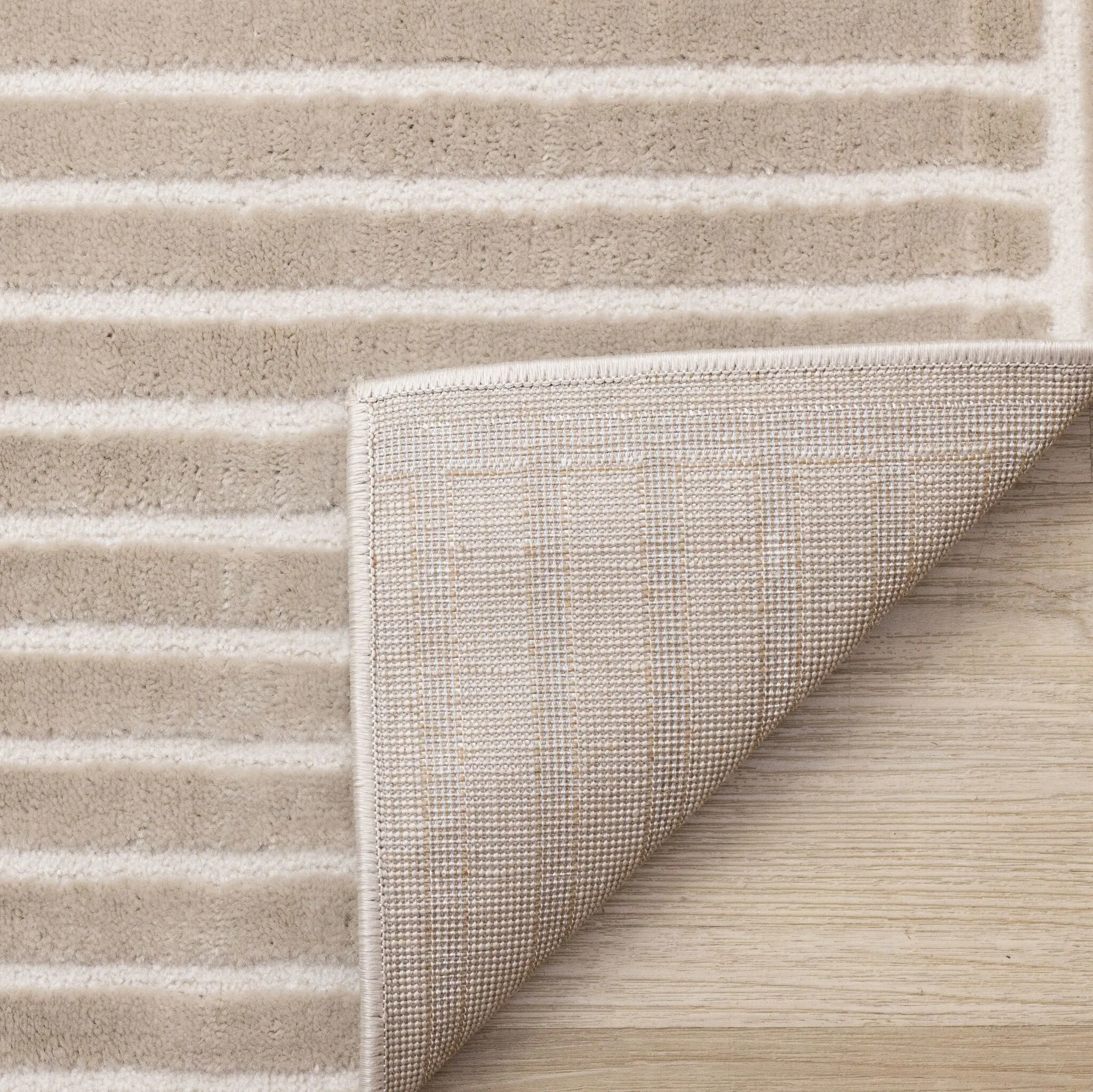 Sculpted Dunes 7'10" x 10'6" Modern Geometric Arches Pattern Area Rug - Cream, Beige