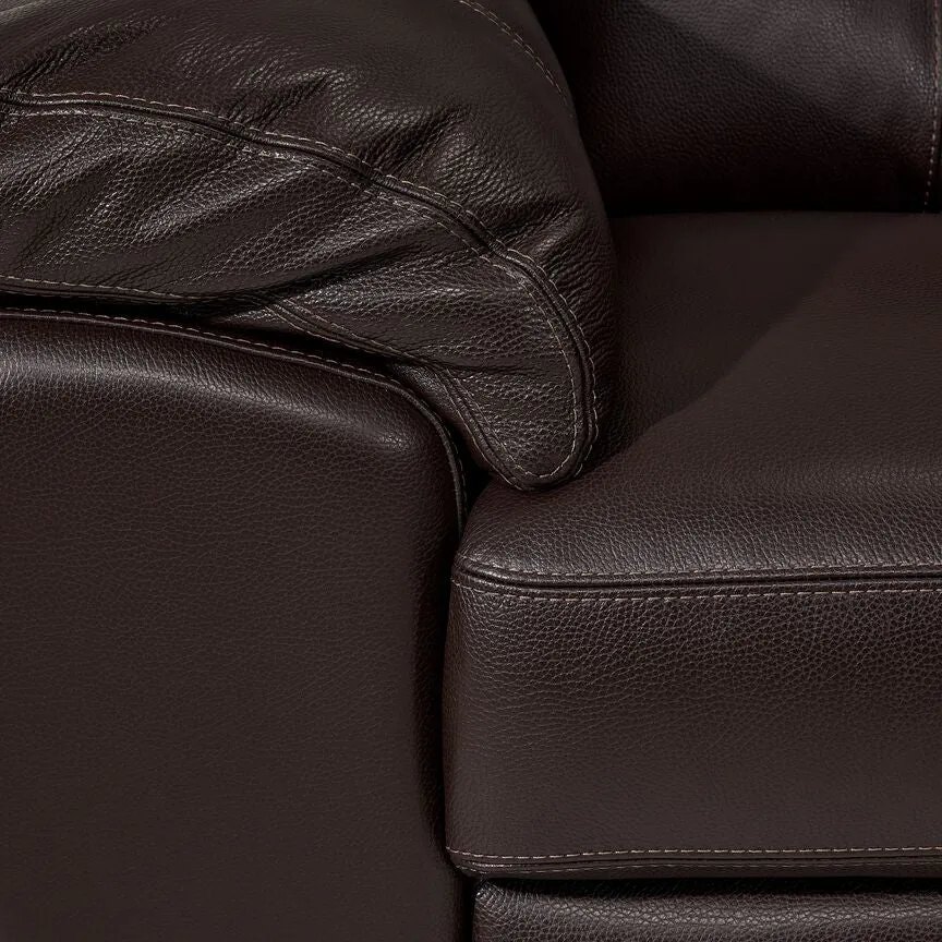 Sloane Leather Sofa and Chair Set- Chocolate