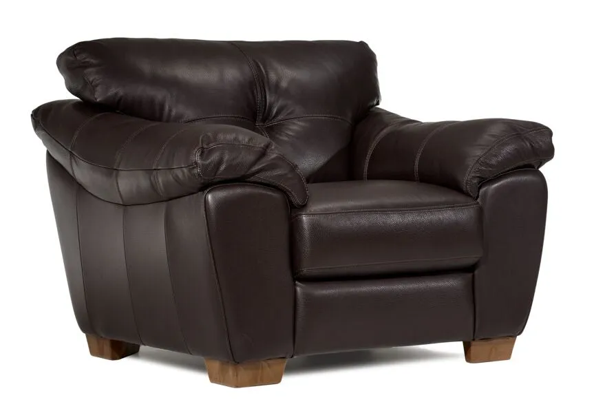 Sloane Leather Sofa and Chair Set- Chocolate