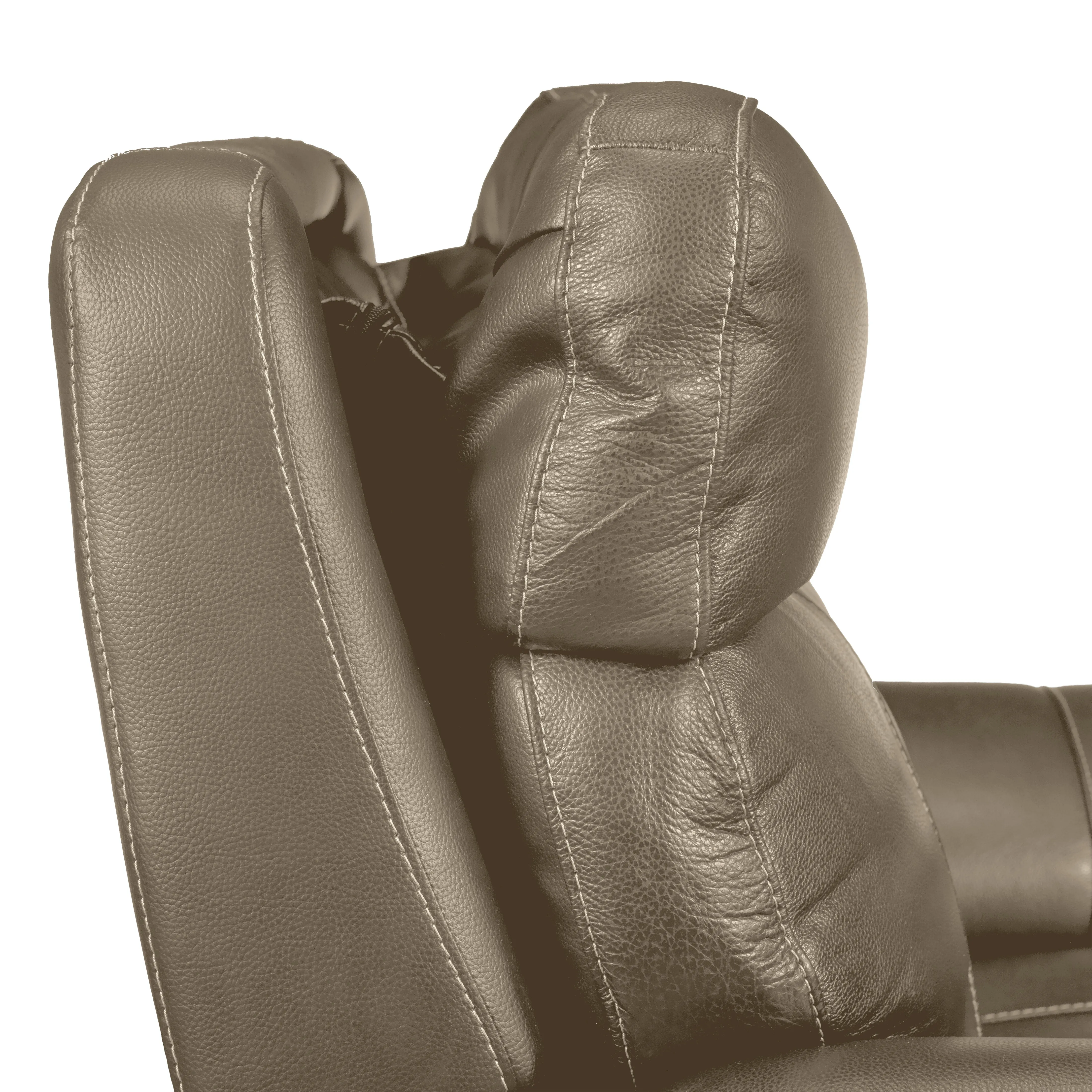 Stallion Leather Dual Power Reclining Sofa and Loveseat Set - Pebble