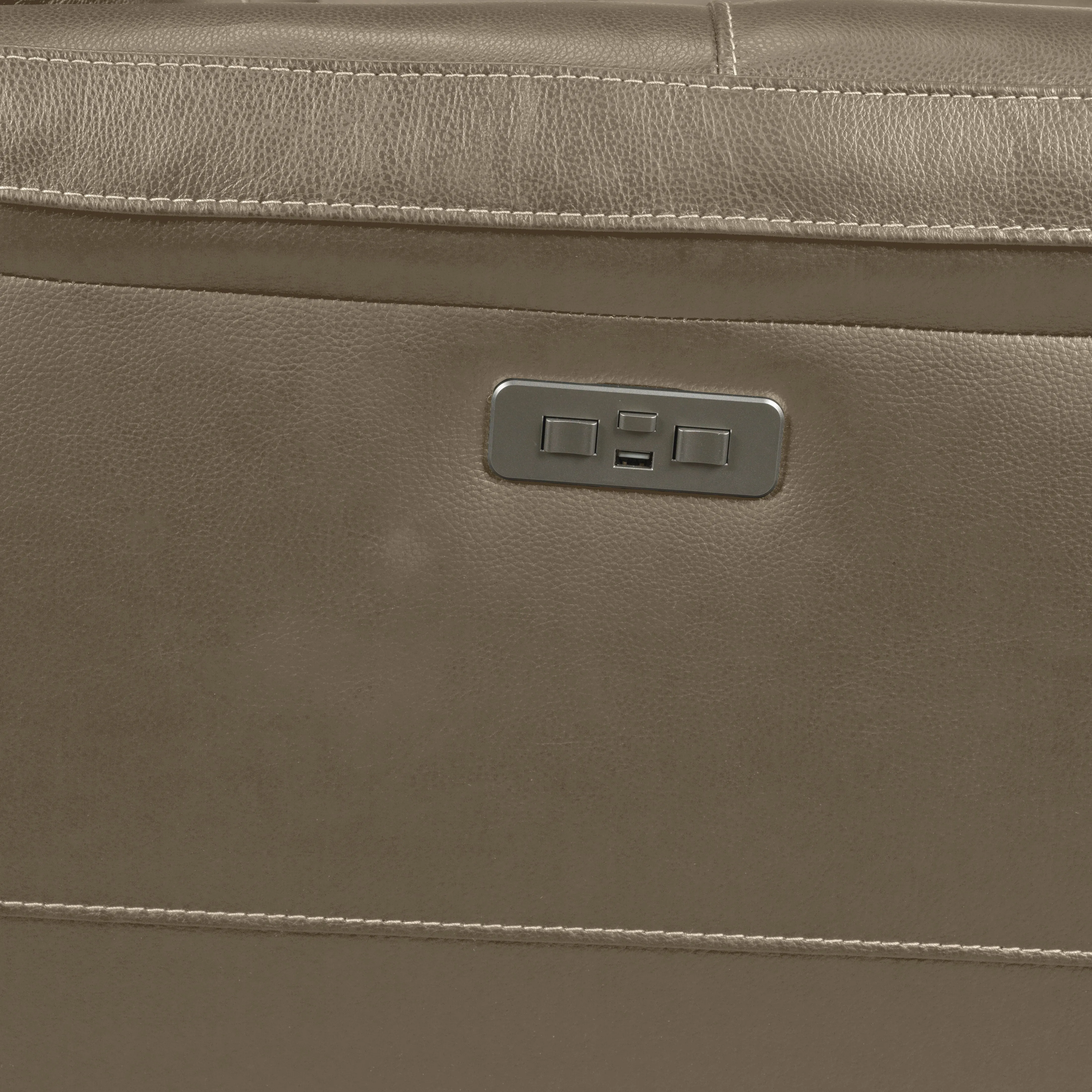 Stallion Leather Dual Power Reclining Sofa - Pebble
