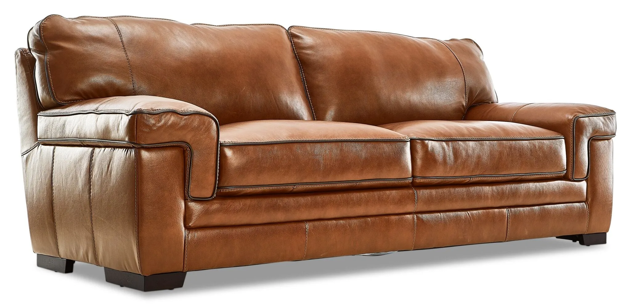 Stampede Leather Sofa and Chair Set - Chestnut