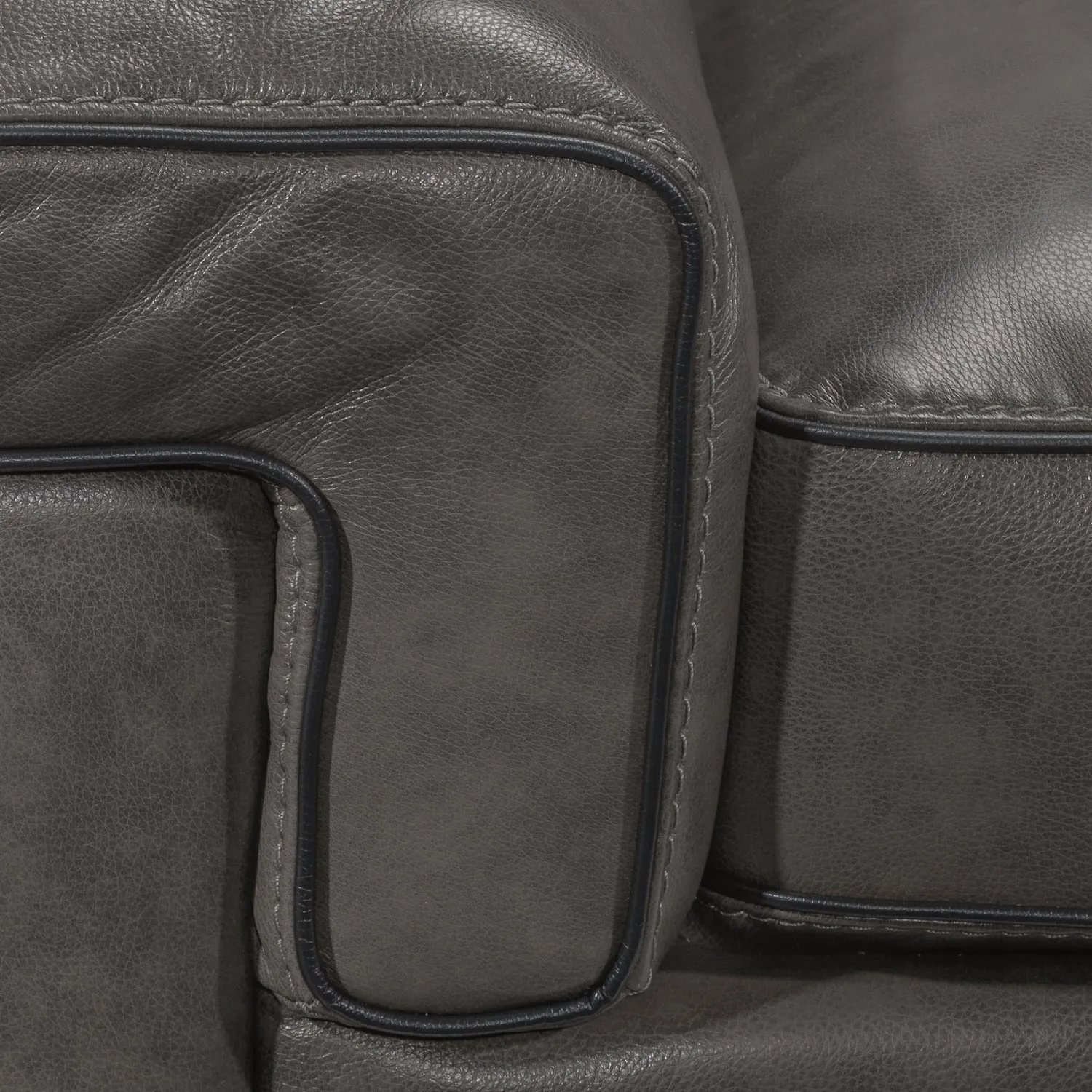 Stampede Leather Sofa - Charcoal