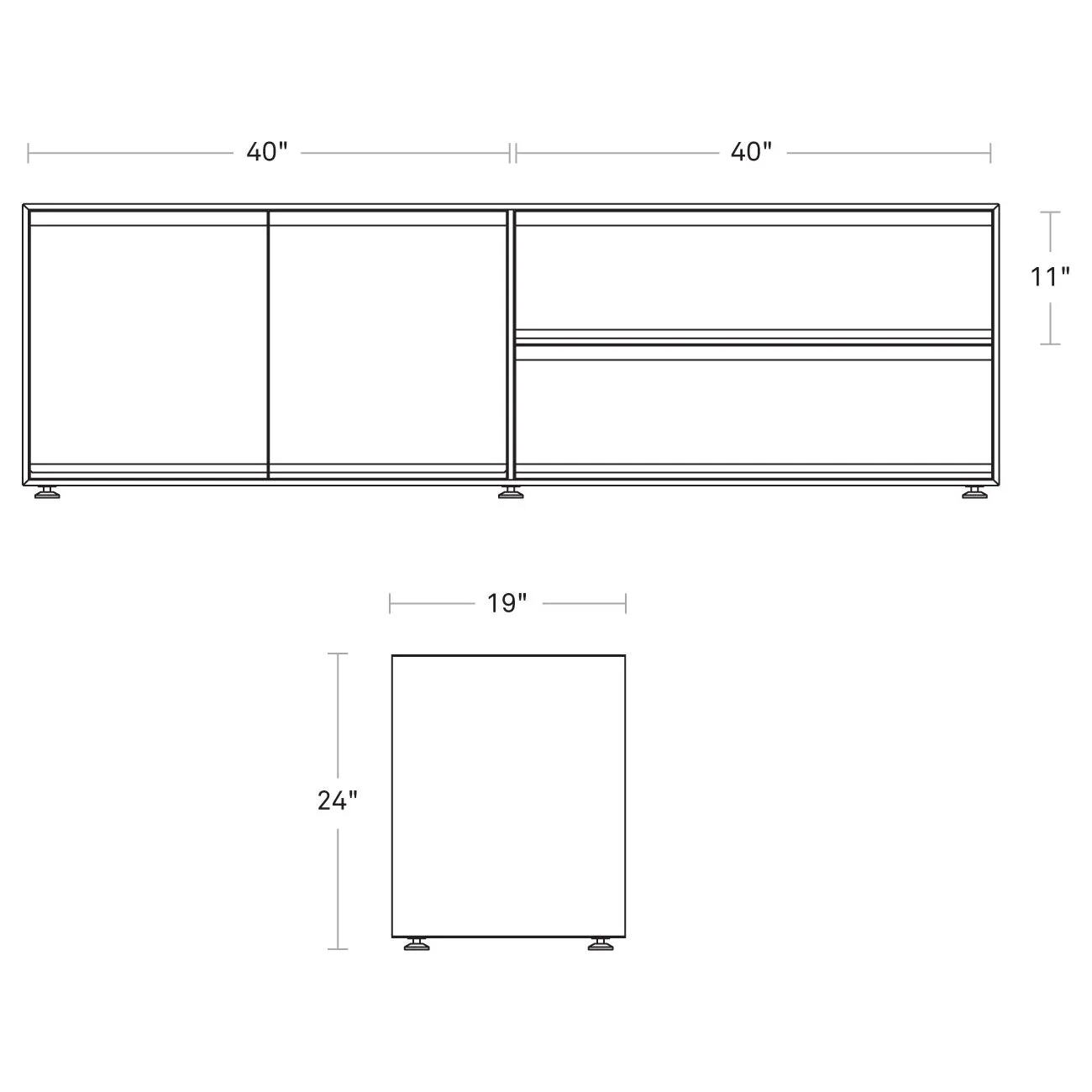 Superchoice 2-Door with 2-Drawer Console