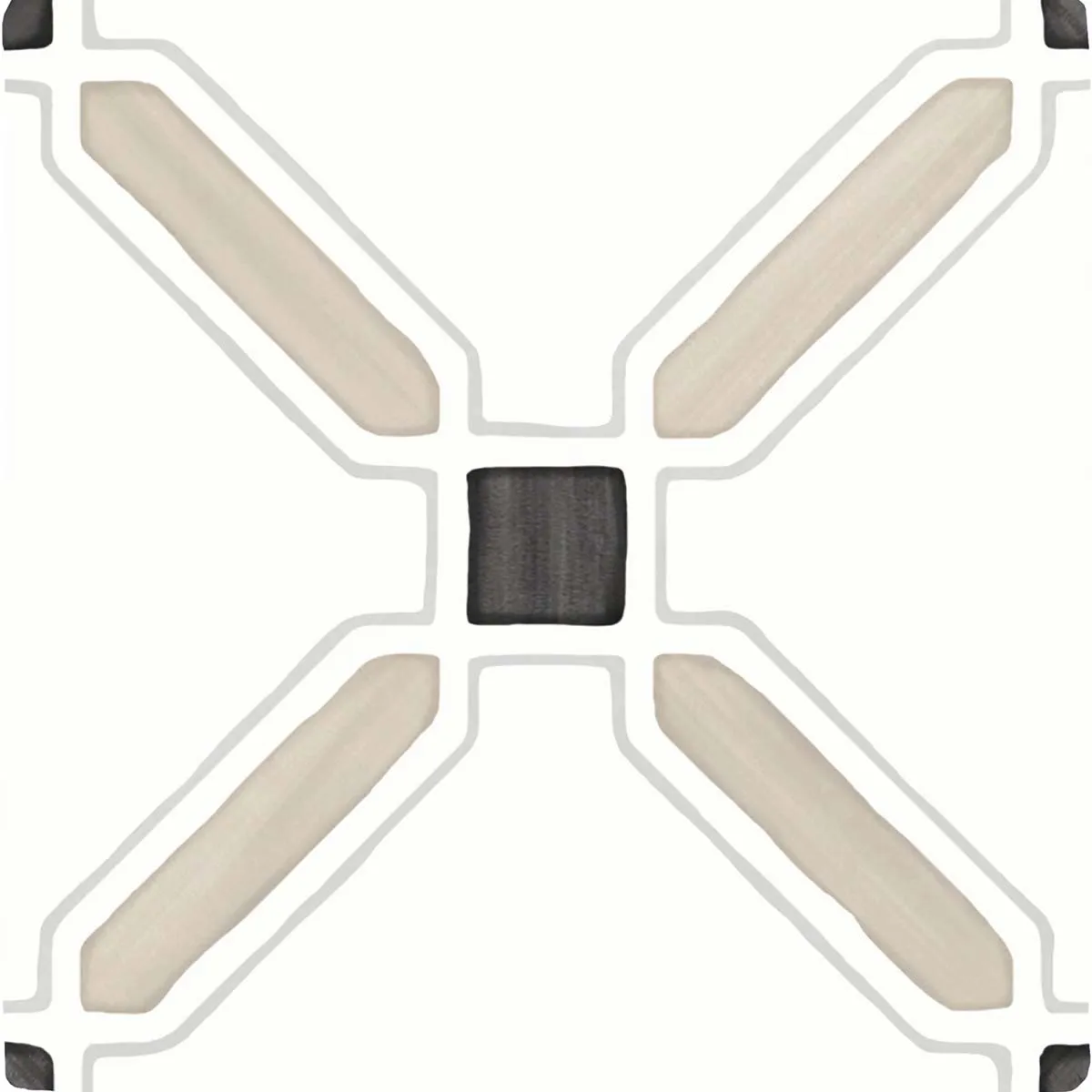 Tanger Sand Cross Pattern Porcelain Tile 12x12cm Natural Matt