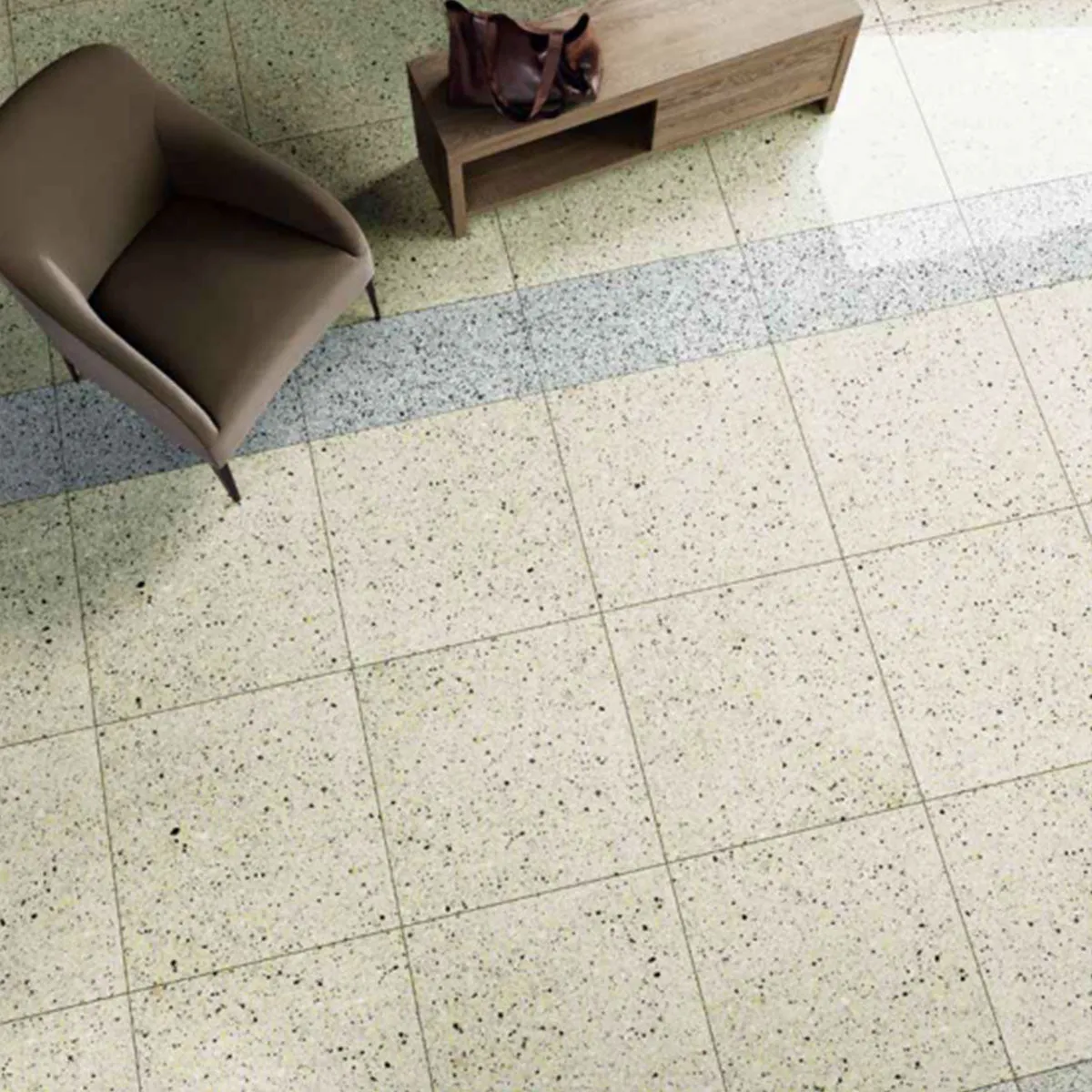 Terrazzo Lux Green Full-Bodied Porcelain Tile 60x60cm Matt