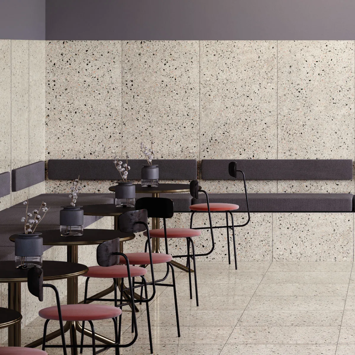 Terrazzo Lux Pink Full-Bodied Porcelain Tile 60x60cm Matt