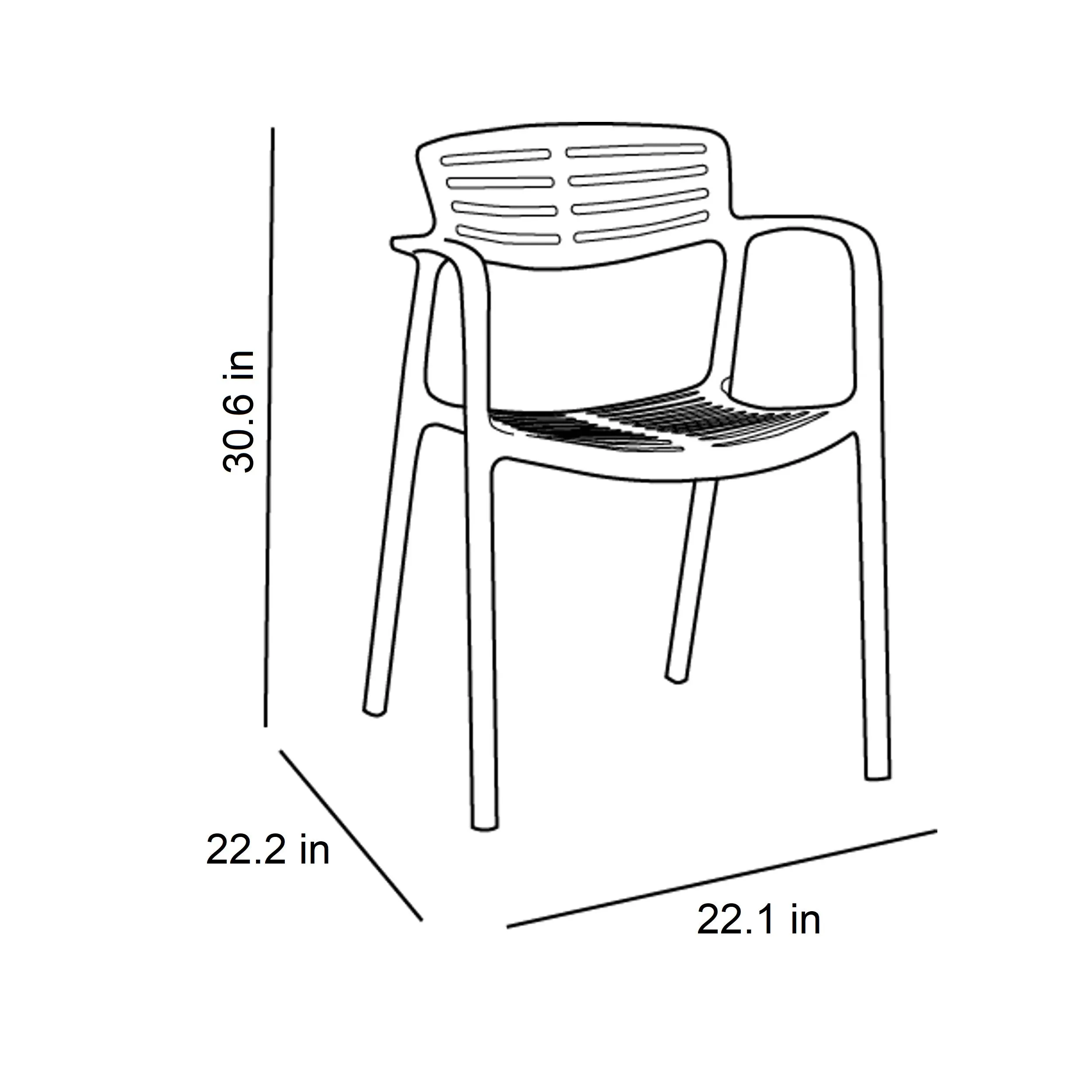 Toledo Aire Eco Recycled Stacking Armchair (Set of 4)
