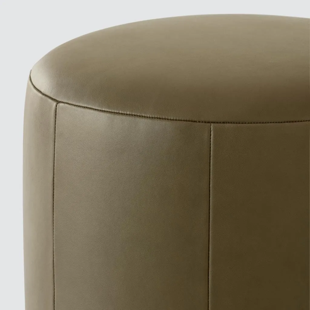 Torres Round Leather Ottoman - Small The Citizenry