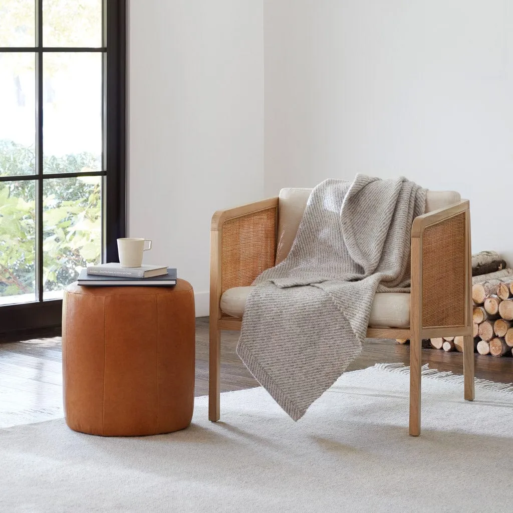 Torres Round Leather Ottoman - Small The Citizenry