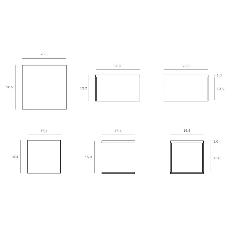 Tray Square Coffee Table Set