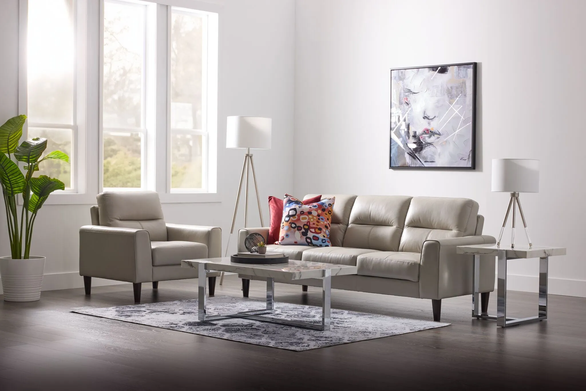 Verissimo Leather Chair - Silver
