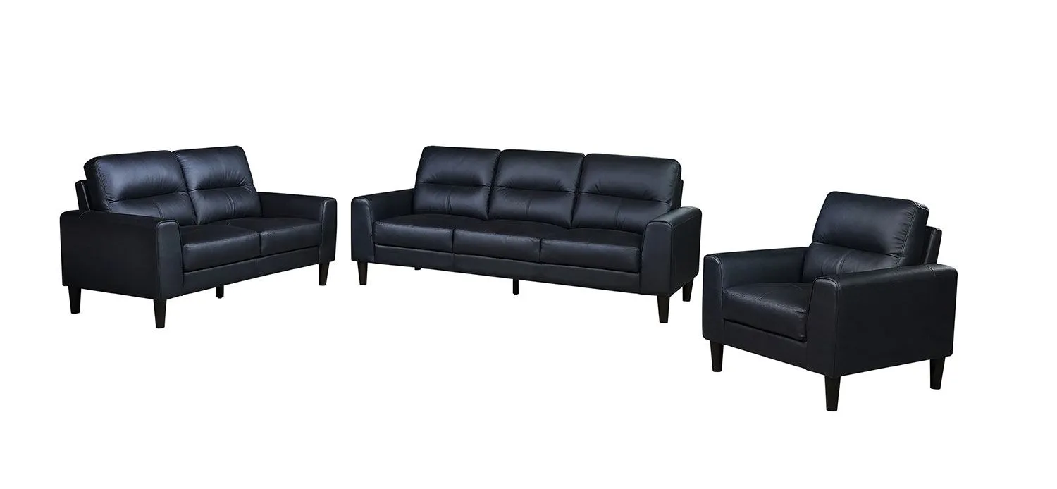 Verissimo Leather Loveseat - Black