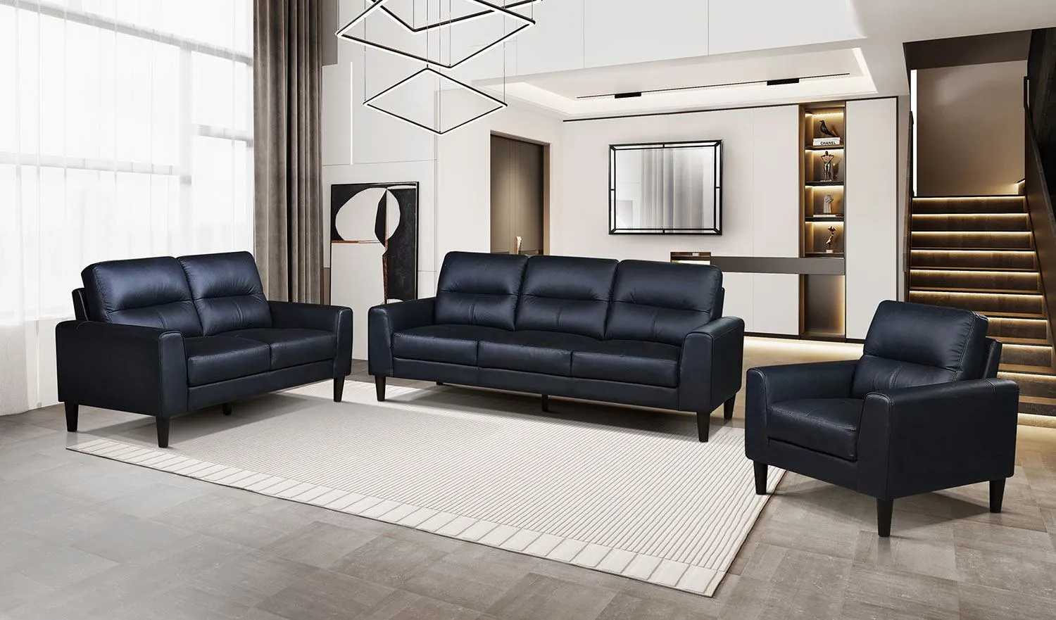 Verissimo Leather Sofa - Black