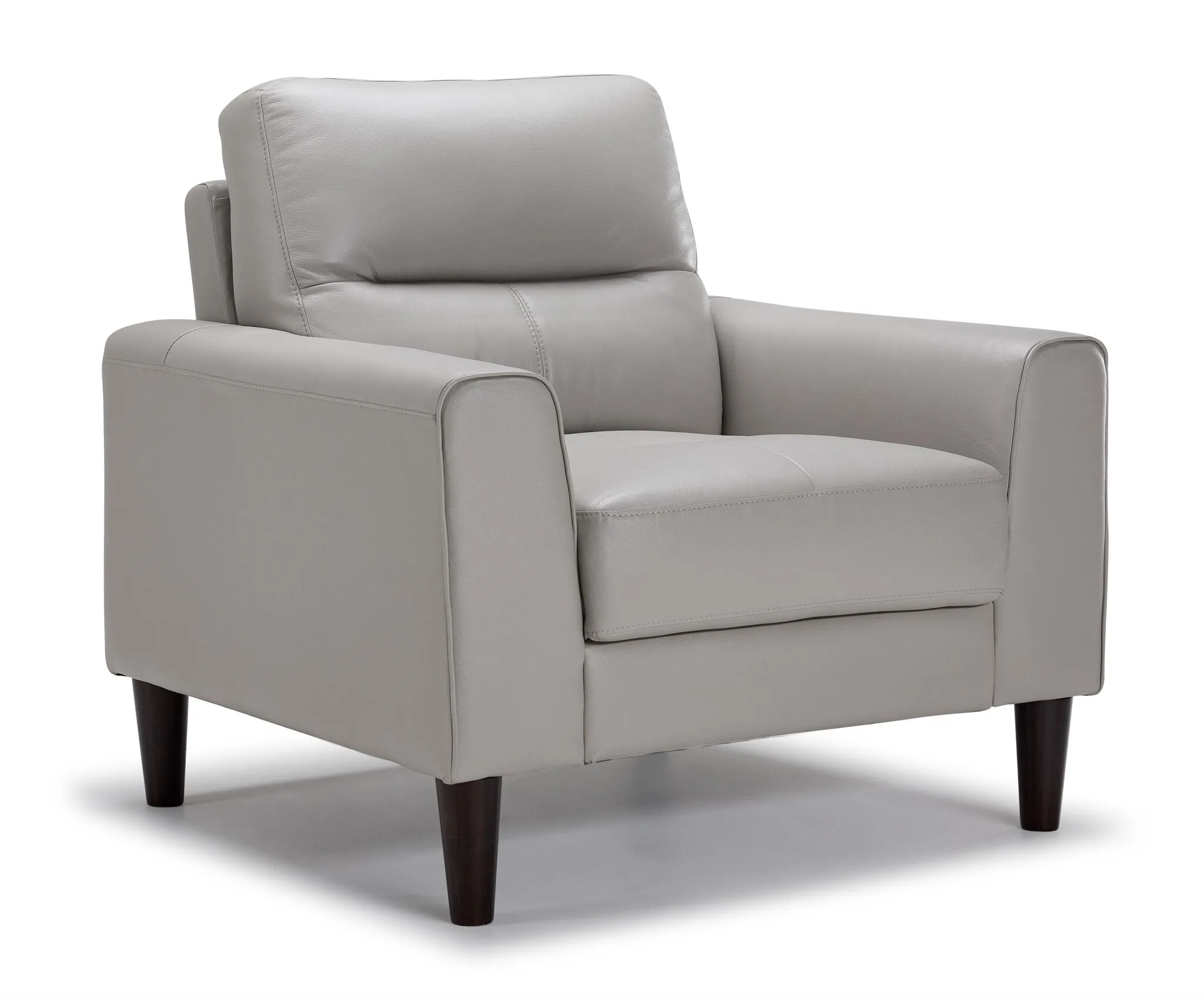 Verissimo Leather Sofa, Loveseat and Chair Set - Silver