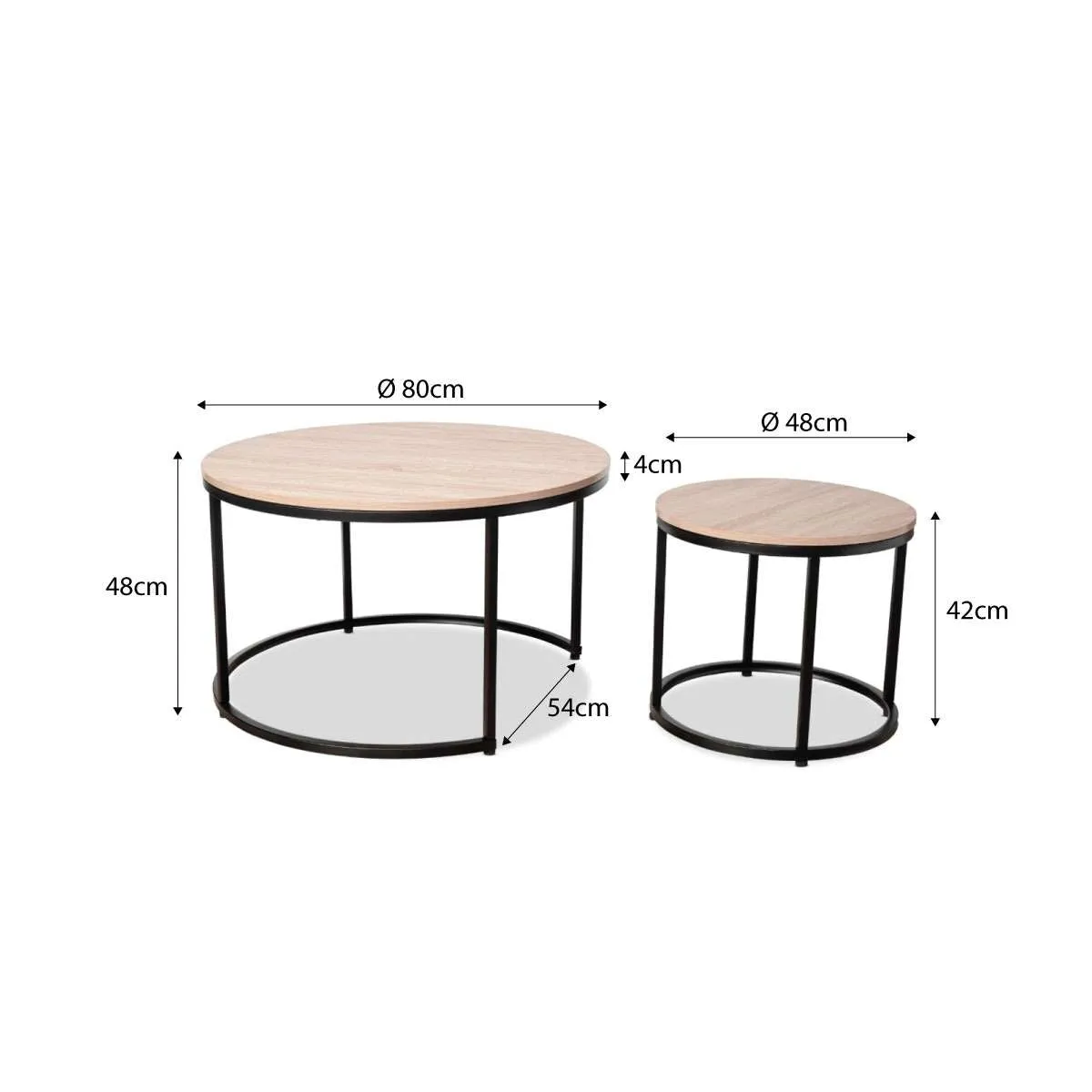 Vigo Nesting Coffee Tables - Black Mocka