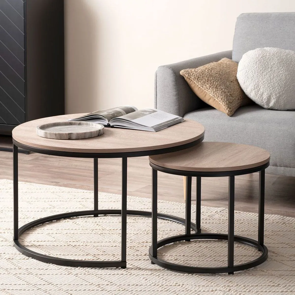 Vigo Nesting Coffee Tables - Black Mocka