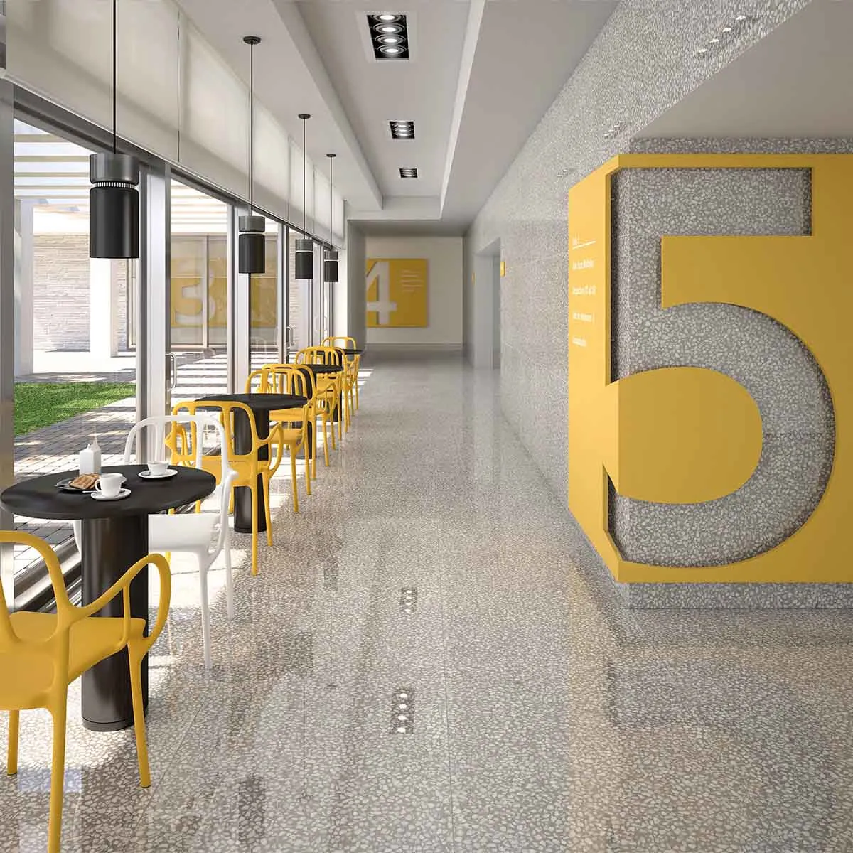 Vives Portofino-SPR Cemento Terrazzo Effect Porcelain Tile 59x59cm Semi-Polished