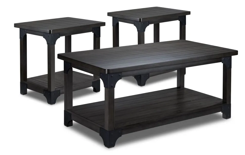 Wellington 46" Coffee Table with 2 End Tables - Grey