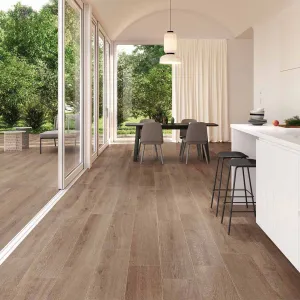 Whistler Brown Wood Effect Porcelain Tile 24x151cm Matt