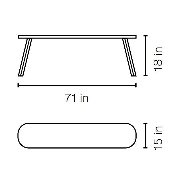 You and Me 71 Inch Bench